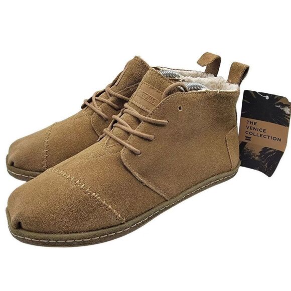 TOMS Toffee Suede Faux Shearling Men's Botas - Picture 1 of 6